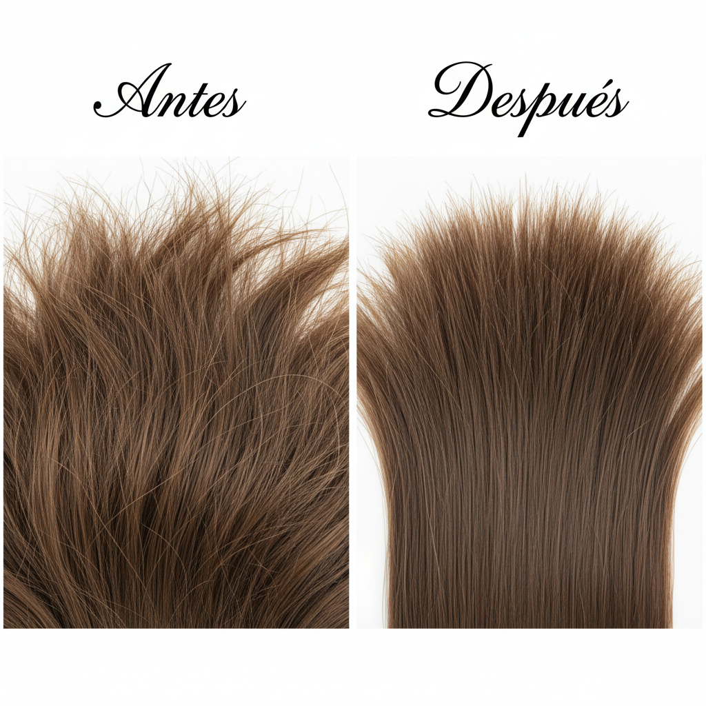 Antes y después puntas Split-Ender
